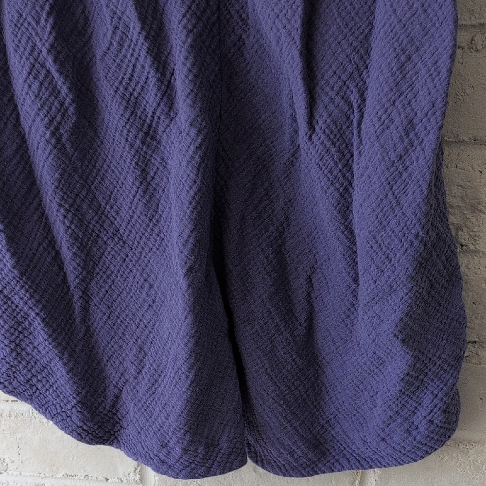 Soft Surroundings Blue Textured Button-Front V-Neck Tunic - Picture 8 of 8